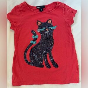 GAP sequin cat shirt
